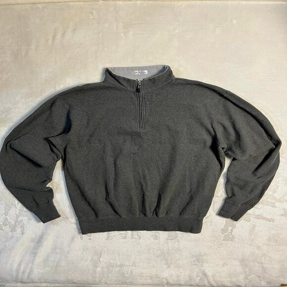 Peter Millar 1/4 Zip Pullover Mens L Gray Soft Cotton Sweater Golf Jumper Lounge - Picture 3 of 8